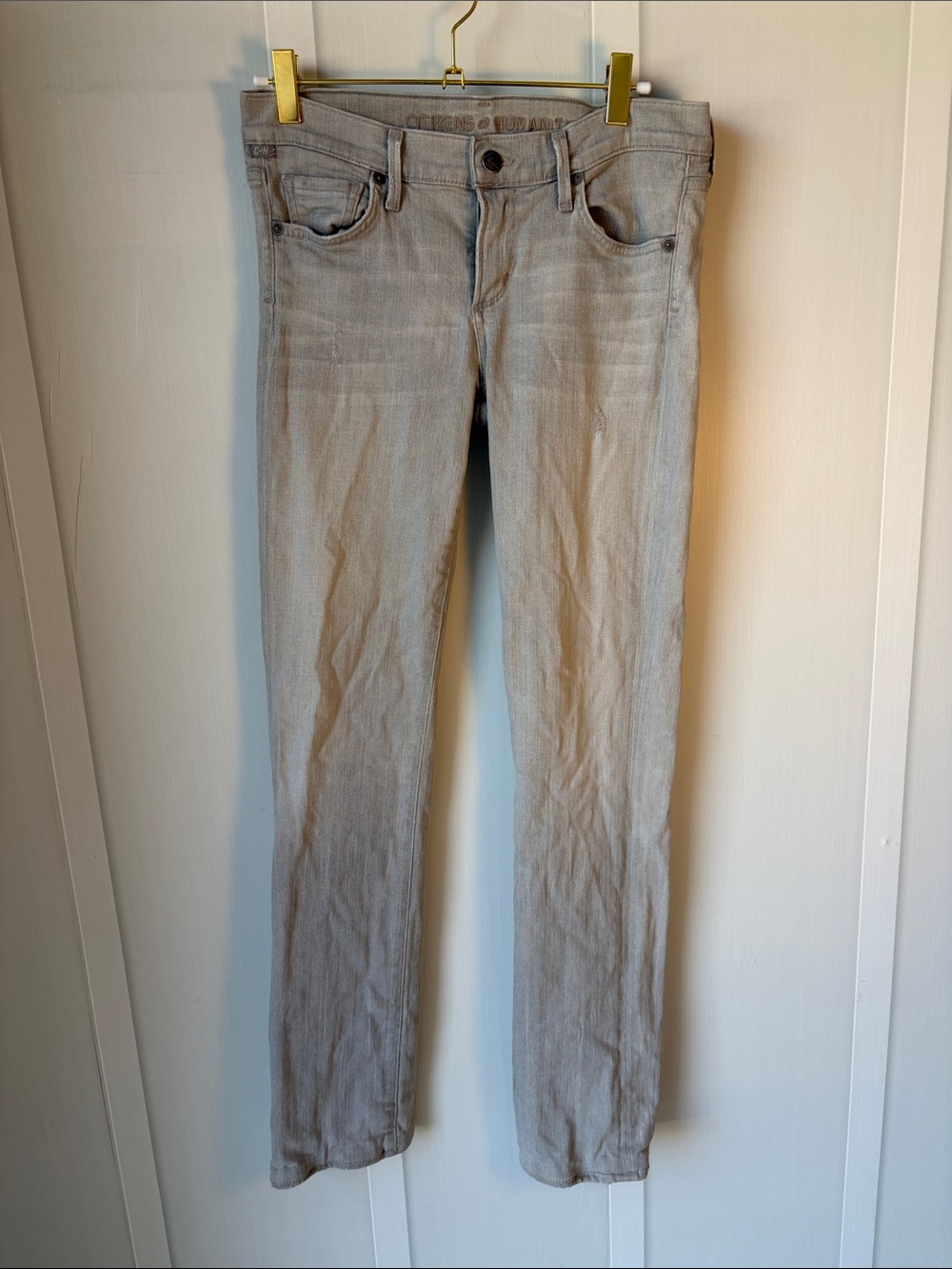 Women’s Light Gray Ava Low Rise Straight Leg Jeans